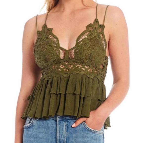 Free People Tops - NWT Free People Adella Cami Tank Top green